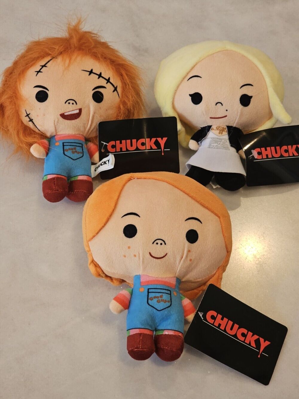 Child’s Play 80's Scary Set of 3 Movie Chibi Chucky Plush Stuffed Doll Good Guys